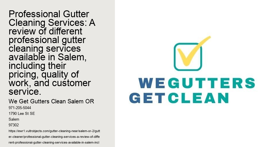 Professional Gutter Cleaning Services: A review of different professional gutter cleaning services available in Salem, including their pricing, quality of work, and customer service.