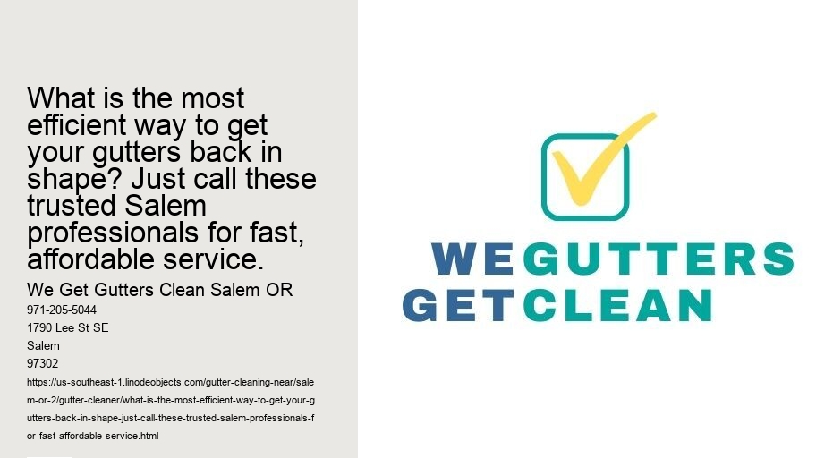 What is the most efficient way to get your gutters back in shape? Just call these trusted Salem professionals for fast, affordable service.